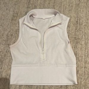 White Zip Tank Top